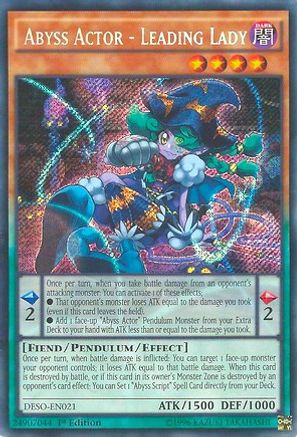 Abyss Actor - Leading Lady [DESO-EN021] Secret Rare - Trinity Hobby