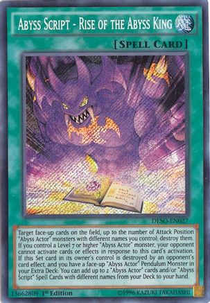 Abyss Script - Rise of the Abyss King [DESO-EN027] Secret Rare - Trinity Hobby