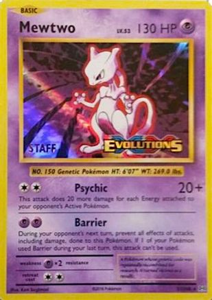 Mewtwo (51/108) (XY Evolutions Staff Prerelease) [XY: Black Star Promos] - Trinity Hobby