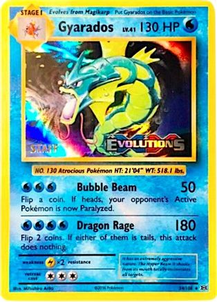Gyarados (34/108) (XY Evolutions Staff Prerelease) [XY: Black Star Promos] - Trinity Hobby