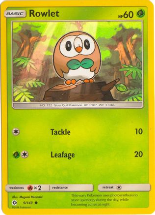 Rowlet (9/149) (Water Web Holo) [Soleil et Lune : ensemble de base] 