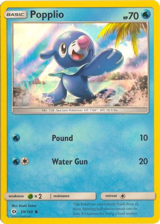 Popplio (Water Web Holo) - (039/149) Holofoil [Miscellaneous Cards & Products]