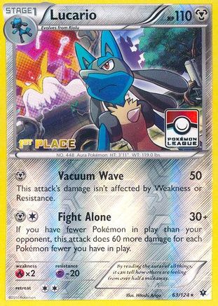 Lucario (63/124) (League Promo 1st Place) [XY: Fates Collide] - Trinity Hobby