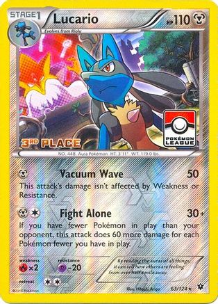 Lucario (63/124) (League Promo 3rd Place) [XY: Fates Collide] - Trinity Hobby
