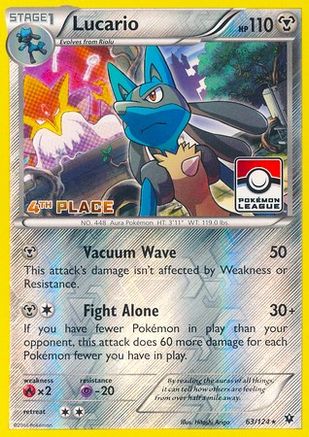 Lucario (63/124) (League Promo 4th Place) [XY: Fates Collide] - Trinity Hobby