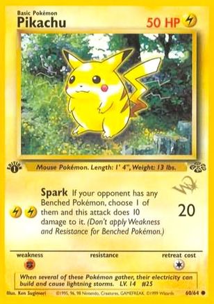 Pikachu (60/64) (W Stamped Promo) [Jungle 1st Edition] - Trinity Hobby