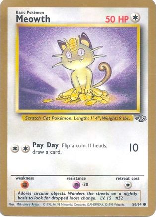 Meowth (Gold Bordered Promo) - (056/64) [Miscellaneous Cards & Products]