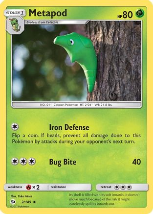 Metapod (2/149) [Sun & Moon: Base Set] - Trinity Hobby
