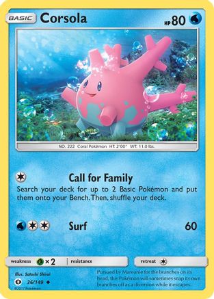 Corsola (36/149) [Sun & Moon: Base Set] - Trinity Hobby