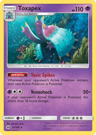 Toxapex (63/149) [Sun & Moon: Base Set] - Trinity Hobby