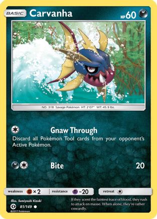 Carvanha (81/149) [Sun & Moon: Base Set] - Trinity Hobby