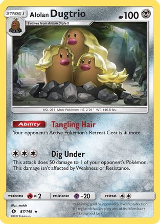 Alolan Dugtrio (87/149) [Sun & Moon: Base Set] - Trinity Hobby