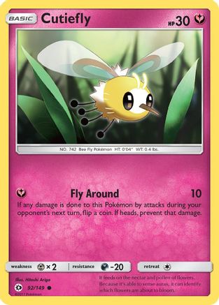 Cutiefly (92/149) [Sun & Moon: Base Set] - Trinity Hobby