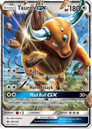 Tauros GX (100/149) [Sun & Moon: Base Set] - Trinity Hobby