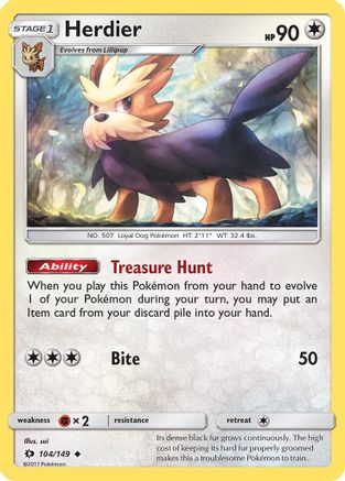 Herdier (104/149) [Sun & Moon: Base Set] - Trinity Hobby