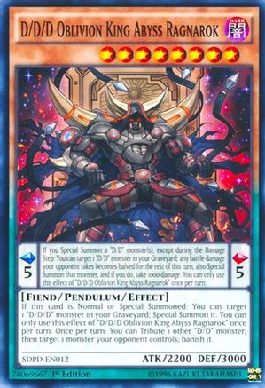 D/D/D Oblivion King Abyss Ragnarok [SDPD-EN012] Common - Trinity Hobby