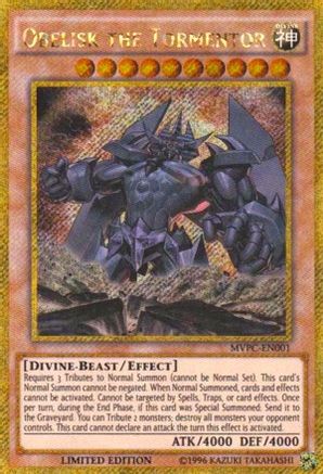 Obelisk the Tormentor [MVPC-EN001] Gold Secret Rare - Trinity Hobby