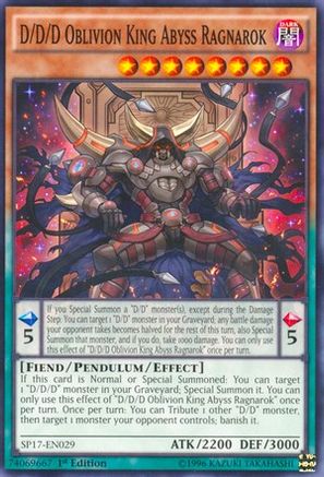 D/D/D Oblivion King Abyss Ragnarok [SP17-EN029] Starfoil Rare - Trinity Hobby