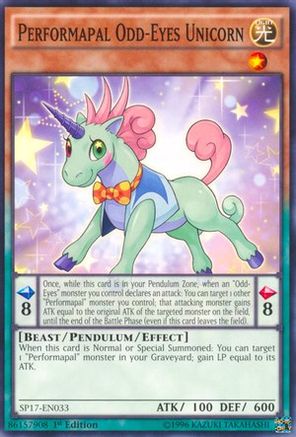 Performapal Odd-Eyes Unicorn [SP17-EN033] Starfoil Rare - Trinity Hobby