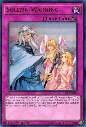 Solemn Warning [DUSA-EN085] Ultra Rare - Trinity Hobby