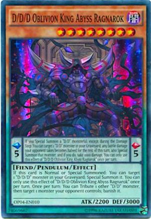 D/D/D Oblivion King Abyss Ragnarok [OP04-EN010] Super Rare - Trinity Hobby