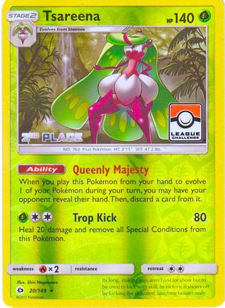 Tsareena (20/149) (League 2nd Place) [Sun & Moon: Base Set] - Trinity Hobby