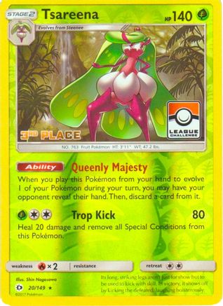 Tsareena (20/149) (League 3rd Place) [Sun & Moon: Base Set] - Trinity Hobby