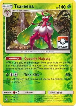 Tsareena (20/149) (League 4th Place) [Sun & Moon: Base Set] - Trinity Hobby
