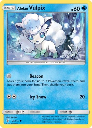 Alolan Vulpix (21/145) [Sun & Moon: Guardians Rising] - Trinity Hobby