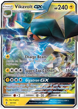 Vikavolt GX (45/145) [Sun & Moon: Guardians Rising] - Trinity Hobby