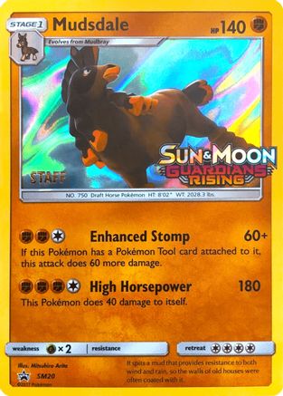 Mudsdale (SM20) (Staff Prerelease Promo) [Sun & Moon: Black Star Promos] - Trinity Hobby