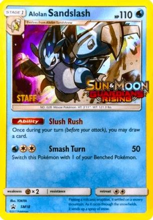Alolan Sandslash (SM18) (Staff Prerelease Promo) [Sun & Moon: Black Star Promos] - Trinity Hobby
