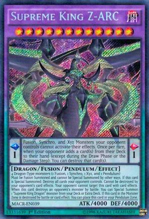 Supreme King Z-ARC [MACR-EN039] Secret Rare - Trinity Hobby