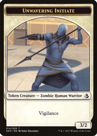 Unwavering Initiate // Wurm Double-Sided Token  (AKH-14 // 24) - [Amonkhet]