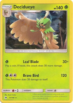 Decidueye (11/149) (Theme Deck Exclusive) [Sun & Moon: Base Set] - Trinity Hobby
