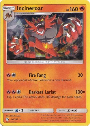 Incineroar (26/149) (Theme Deck Exclusive) [Sun & Moon: Base Set] - Trinity Hobby