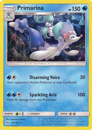 Primarina (41/149) (Theme Deck Exclusive) [Sun & Moon: Base Set] - Trinity Hobby