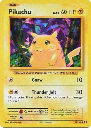 Pikachu (35/108) (Theme Deck Exclusive) (Cracked Ice Holo) [XY: Evolutions] - Trinity Hobby