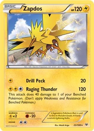 Zapdos(23/108) (Theme Deck Exclusive) [XY: Roaring Skies] - Trinity Hobby