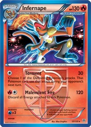 Infernape (17/135) (Theme Deck Exclusive) [Black & White: Plasma Storm] - Trinity Hobby