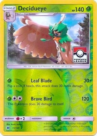 Decidueye (11/149) (League Promo) [Sun & Moon: Base Set] - Trinity Hobby