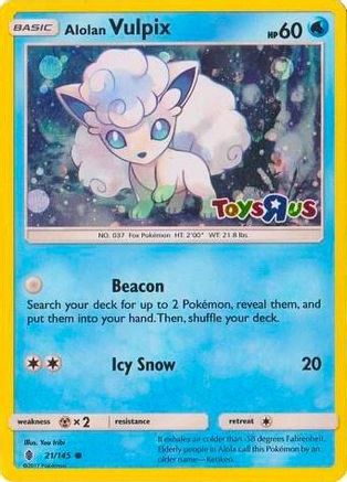 Alolan Vulpix (Toys R Us Promo) - (021/145) Holofoil [Miscellaneous Cards & Products]
