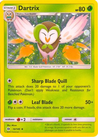 Dartrix (10/149) (Cosmos Holo) [Sun & Moon: Base Set] - Trinity Hobby