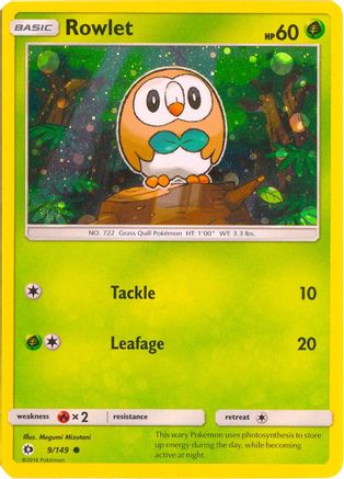 Rowlet (Cosmos Holo) - (009/149) Holofoil [Miscellaneous Cards & Products]