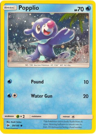 Popplio (39/149) (Cosmos Holo) [Soleil et Lune : Ensemble de base] 