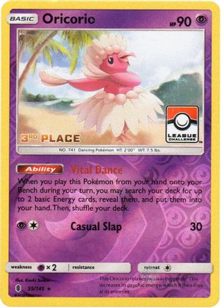 Oricorio (55/145) (League Promo 3rd Place) [Sun & Moon: Guardians Rising] - Trinity Hobby