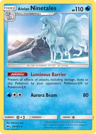 Alolan Ninetales (28/147) [Sun & Moon: Burning Shadows] - Trinity Hobby