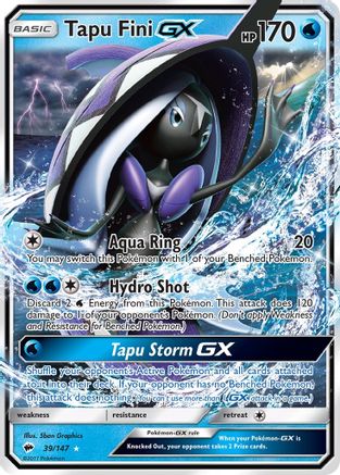 Tapu Fini GX (39/147) [Sun & Moon: Burning Shadows] - Trinity Hobby