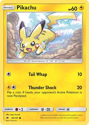 Pikachu (40/147) [Sun & Moon: Burning Shadows] - Trinity Hobby