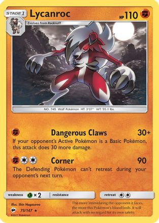 Lycanroc (75/147) [Sun & Moon: Burning Shadows] - Trinity Hobby